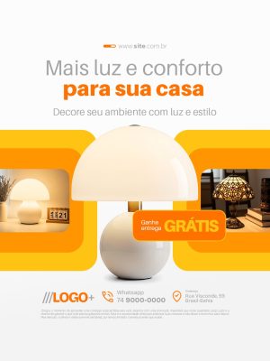 Loja Abajur Decoração Mais Luz e Conforto para Sua Casa Entrega Grátis PSD Editável