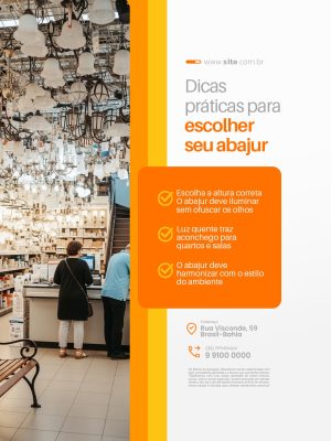 Loja Dicas para Escolher seu Abajur PSD Editável