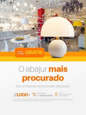 Loja Abajur Mais Procurado Ganhe Entrega Grátis PSD Editável