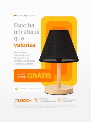 Loja Escolha um Abajur que Valoriza Ganhe Entrega Grátis PSD Editável
