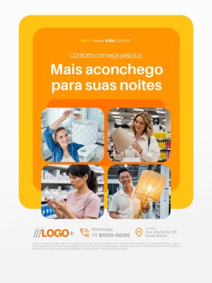 Loja Abajur Conforto Com Mais Aconchego para Suas Noites PSD Editável