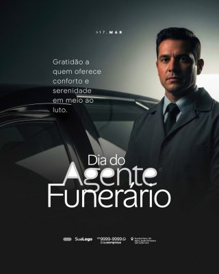 Dia do Agente Funerário 17 de Março Homenagem Profissional PSD Editável