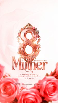 Mulher Dia Internacional da Dedicação e Talento Feminino PSD Editável