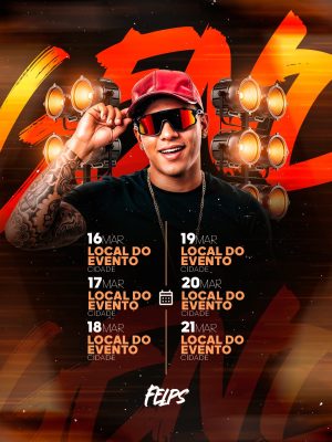 Flyer Agenda de Shows Evento Felps PSD Editável