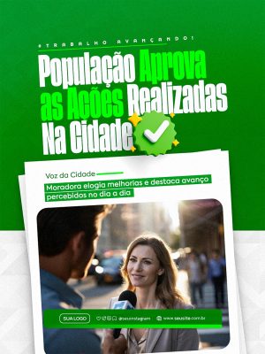 Notícia População Aprova Ações Realizadas na Cidade Post PSD Editável