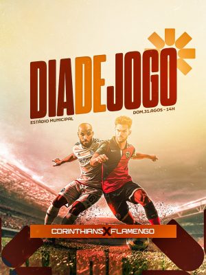 Futebol Dia de Jogo Corinthians Flamengo Estádio Municipal PSD Editável