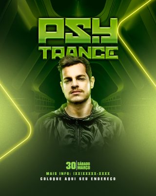 Psy Trance Sábado 30 Março Festa Balada Banner PSD Editável