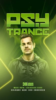 Psy Trance 30 Sábado Março Flyer Eletrônico PSD Editável