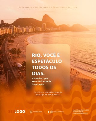 Aniversário Rio de Janeiro 01 de Março  PSD Editável