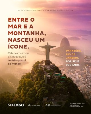 Rio de Janeiro Aniversário da Emancipação Política PSD Editável
