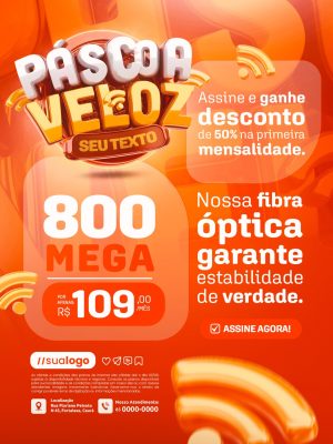 Páscoa Veloz Oferta de Internet Fibra Óptica PSD Editável