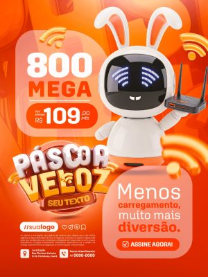 Páscoa Veloz Internet Menos Carregamento PSD Editável
