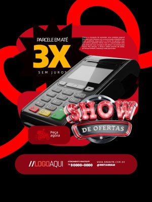 Pizzaria Show de Ofertas Parcele em Até 3x Sem Juros PSD Editável