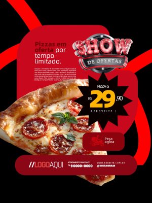 Pizzaria Show de Ofertas por Tempo Limitado PSD Editável