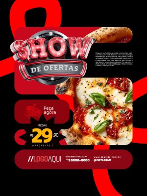 Pizzaria Show de Ofertas R$29,90 Peça Agora PSD Editável