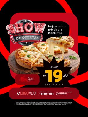 Pizzaria Show de Ofertas Pizza Preço Promocional PSD Editável