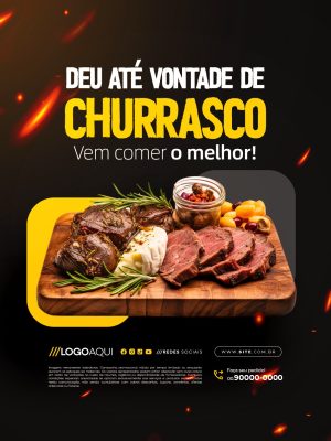 Barzinho Deu Até Vontade de Churrasco Vem Comer o Melhor PSD Editável