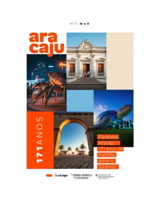 Aniversário Aracaju 171 Anos de História Amor e Turismo PSD Editável