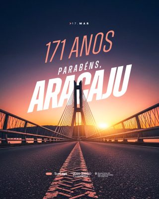 Aracaju 171 Anos Parabéns 17 Mar Celebração Cidade PSD Editável