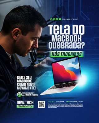 Informática Tela do Macbook Quebrada Nós Trocamos Manutenção PSD Editável