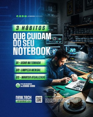 Manutenção 3 Hábitos Que Cuidam do Seu Notebook PSD Editável