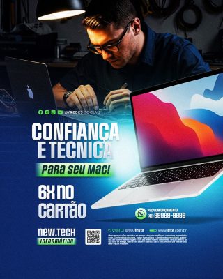 Informática Confiança e Técnica Para Seu Mac PSD Editável