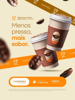 Cafeteria Menos Pressa Mais Sabor PSD Editável