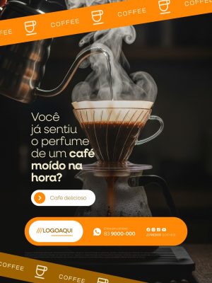 Cafeteria Você Já Sentiu O Perfume de Um Café Moído Na Hora PSD Editável