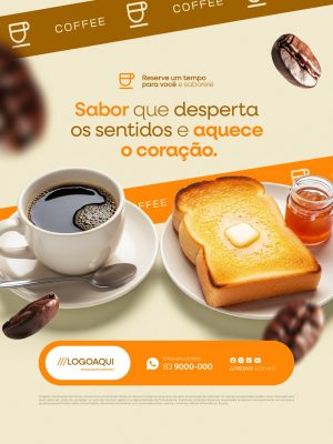 Sabor que Desperta os Sentidos e Aquece o Coração PSD Editável