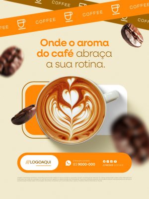 Cafeteria Onde o Aroma do Café Abraça a Sua Rotina PSD Editável