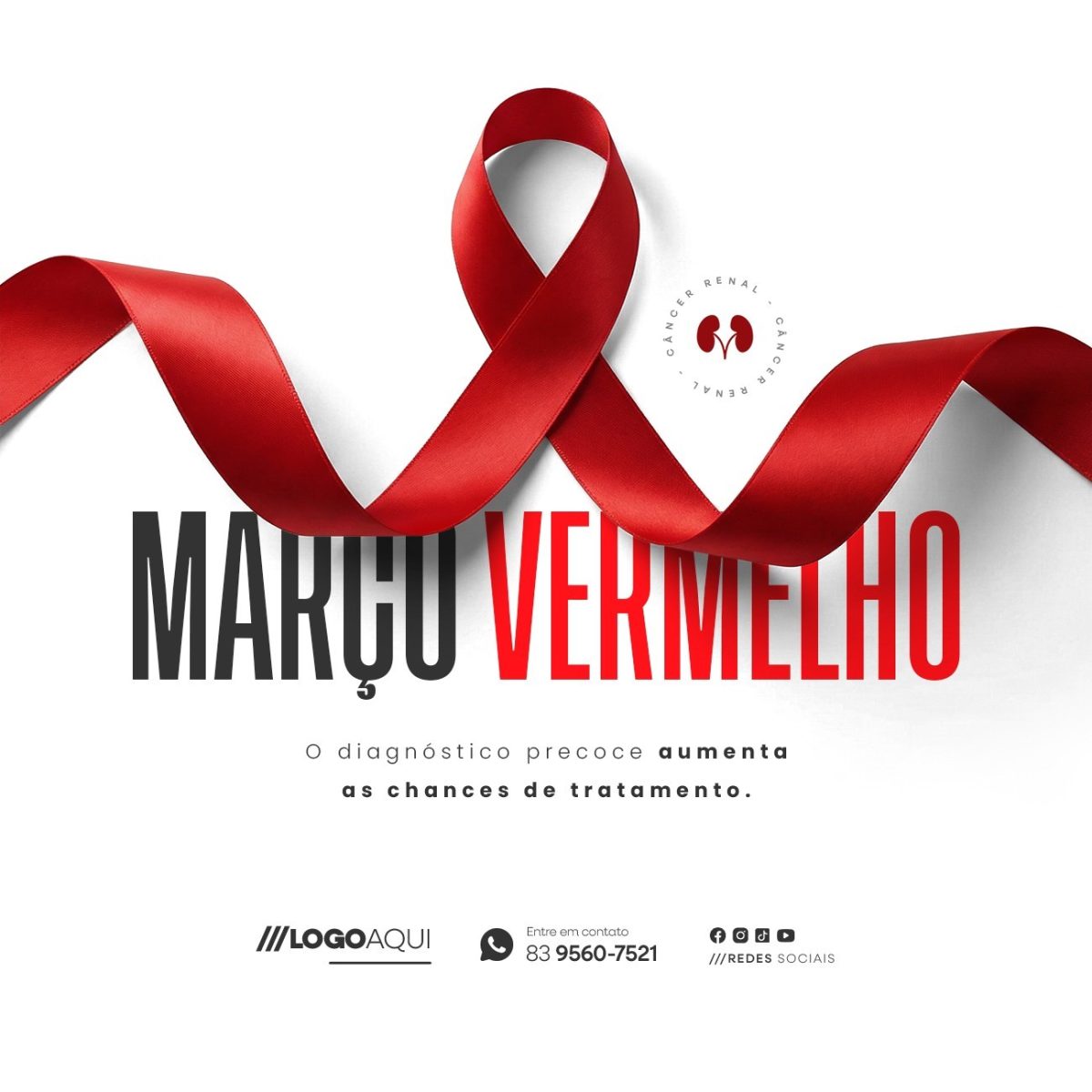 Março Vermelho o Diagnostico Precoce Aumenta as Chances de Tratamento PSD Editável