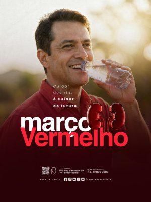 Março Vermelho Cuidar dos Rins é Cuidar do Futuro PSD Editável