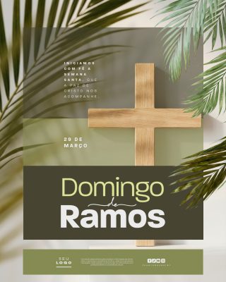 Domingo de Ramos 29 de Março Início da Semana Santa PSD Editável