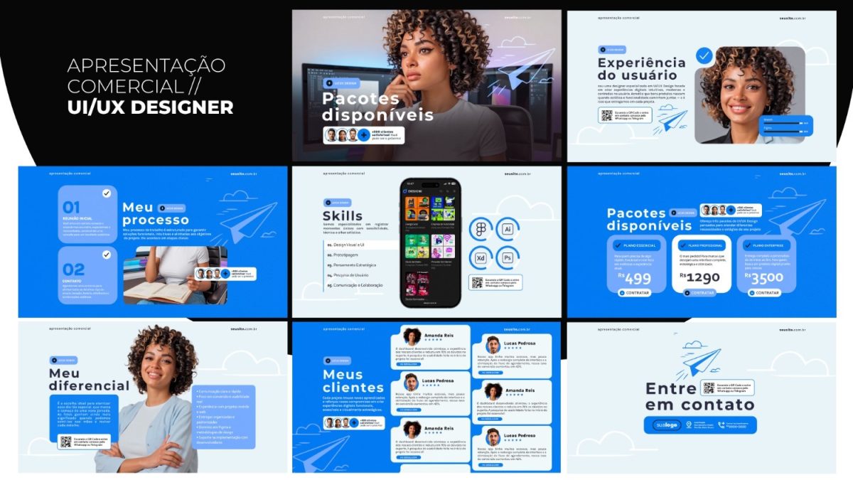 Apresentação Comercial UI/UX Designer PSD Editável