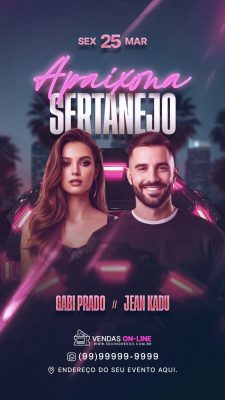 Apaixona Sertanejo Sex 25 Mar Flyer Balada Moderna PSD Editável