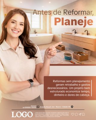 Arquitetura Reforma Planeje Antes de Reformar Economize PSD Editável