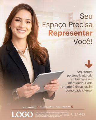 Seu Espaço Precisa Representar Você Arquitetura Personalizada PSD Editável