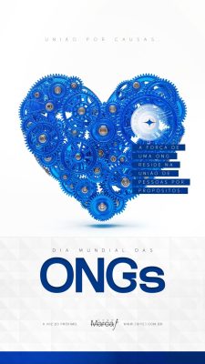 Dia Mundial das ONGs União por Causas Arte Digital PSD Editável