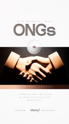 Dia Mundial das ONGs União por Causas Mãos Dadas PSD Editável