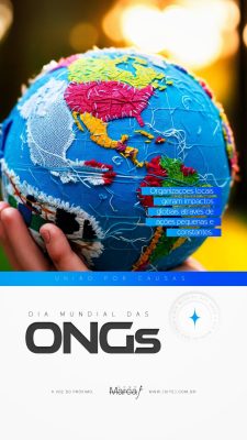 Dia Mundial das ONGs Um globo na mão A voz do próximo PSD Editável