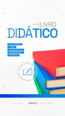 Dia Nacional do Livro Didático Arte com Livros PSD Editável