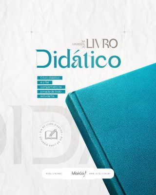 Dia Nacional do Livro Didático Arte com Book Teal PSD Editável