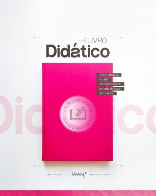 Dia Nacional do Livro Didático Arte com Livro Pink PSD Editável
