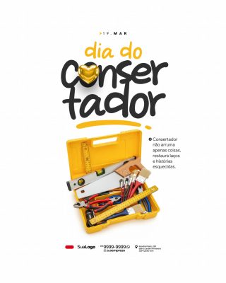 Dia do Consertador 19 Março Ferramentas e Conserto PSD Editável