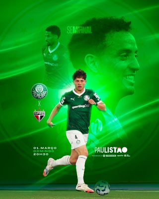 Paulistão Semifinal Palmeiras x São Paulo Futebol Arte PSD Editável