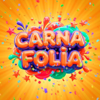 Carnaval CARNA FOLiA Arte Festiva 3D Cores Vibrantes PSD Editável