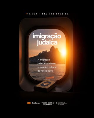 Dia Nacional Imigração Judaica 18 Março Publicação Social PSD Editável
