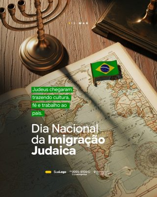 Dia Nacional da Imigração Judaica 18 Mar Cultura e Fé PSD Editável