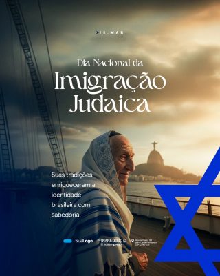 Imigração Dia Nacional da Imigração Judaica 18 de Março PSD Editável