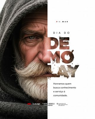 DeMolay 18 Março Honramos Quem Busca Conhecimento PSD Editável